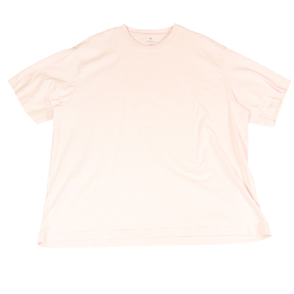 HM Relaxed Fit T-Shirt Mens XXL Light Pink‎ Short Sleeve Crew Neck Minimalist